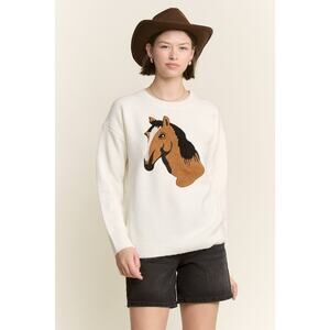 Jane by Jane, NIB HORSE KNIT SWEATER s/m and l/ xl